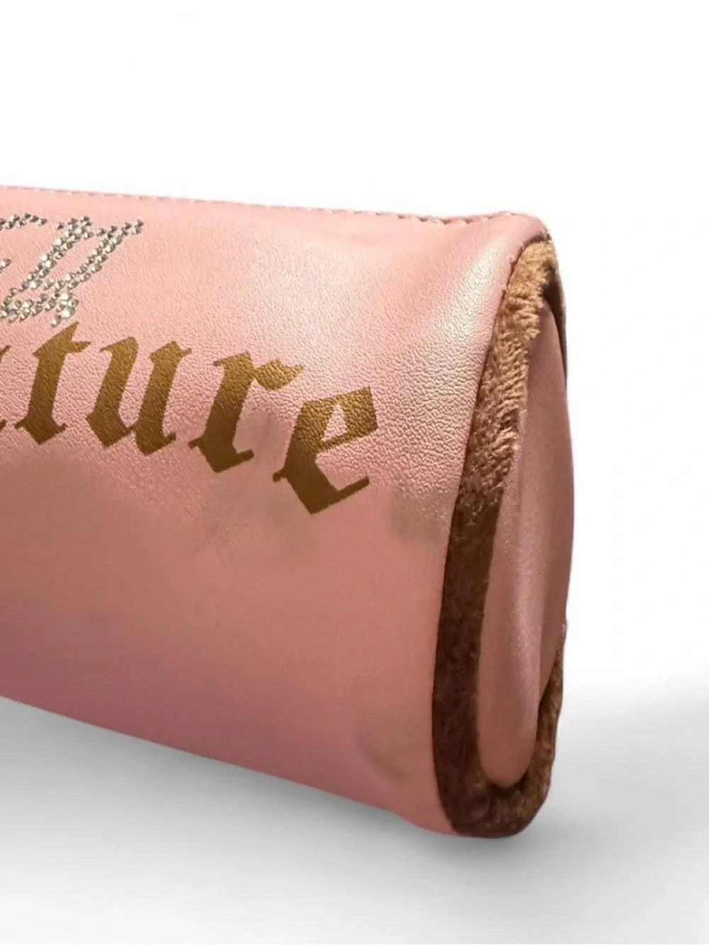 Juicy Couture Pink Rhinestone & Gold Logo Cosmetic Pouch